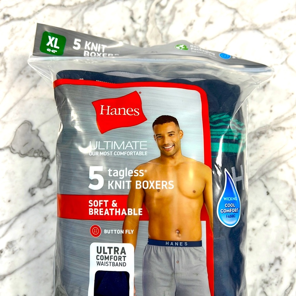 New in pkg XL Hanes 5pk underwear